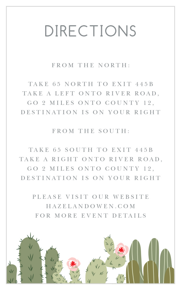 Prickly Pear Direction Cards