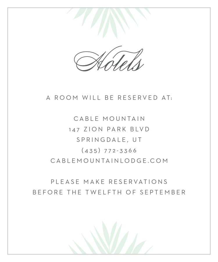 Palm Beach Accommodation Cards