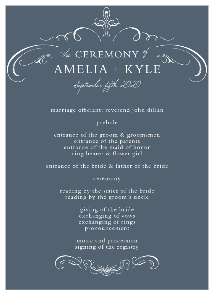 Old World Winery Wedding Programs