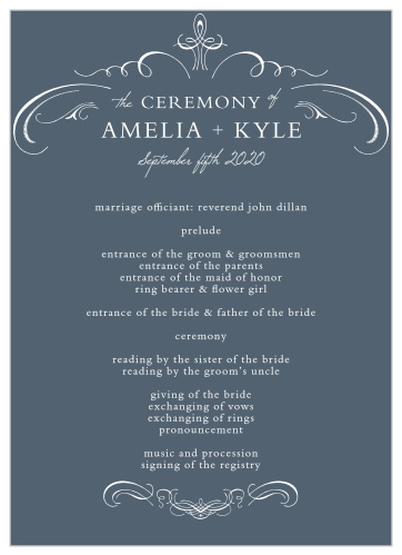 Old World Winery Wedding Programs