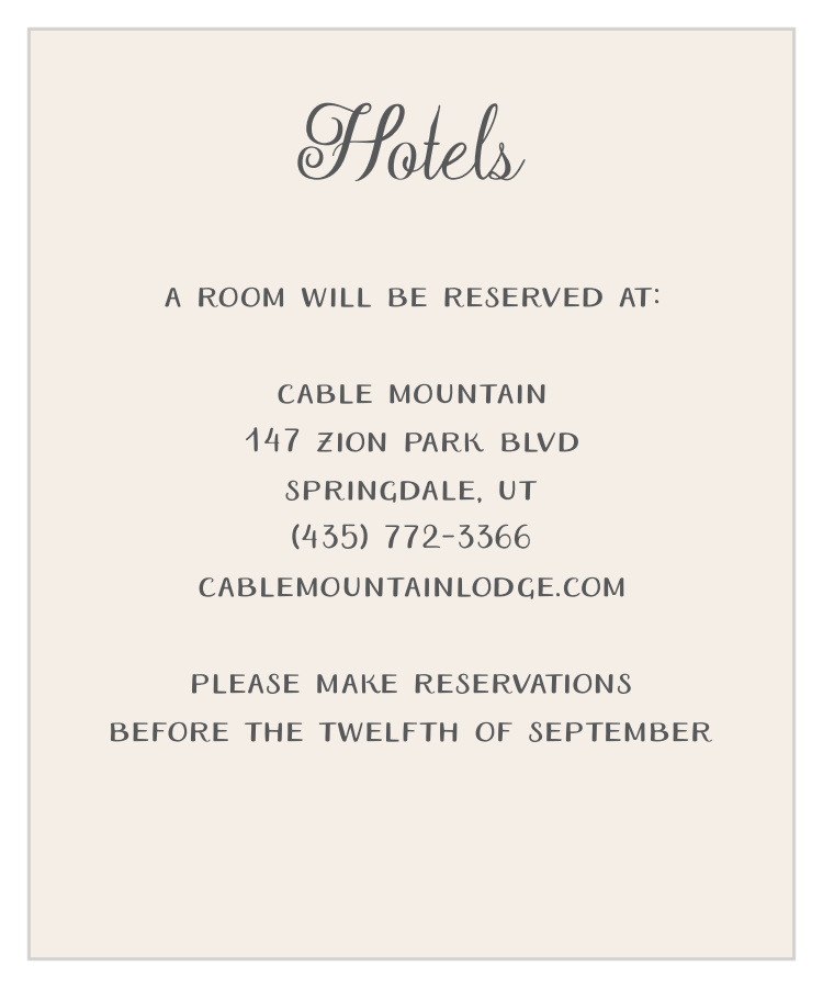 Forest Escape Accommodation Cards