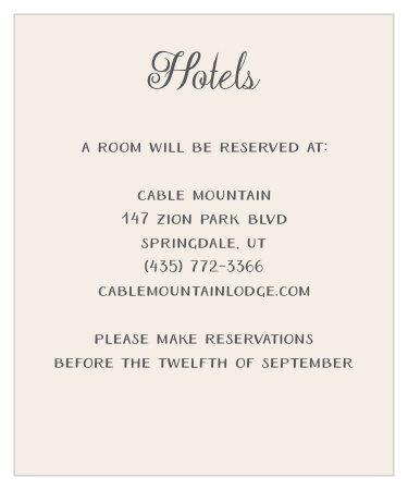 Forest Escape Accommodation Cards