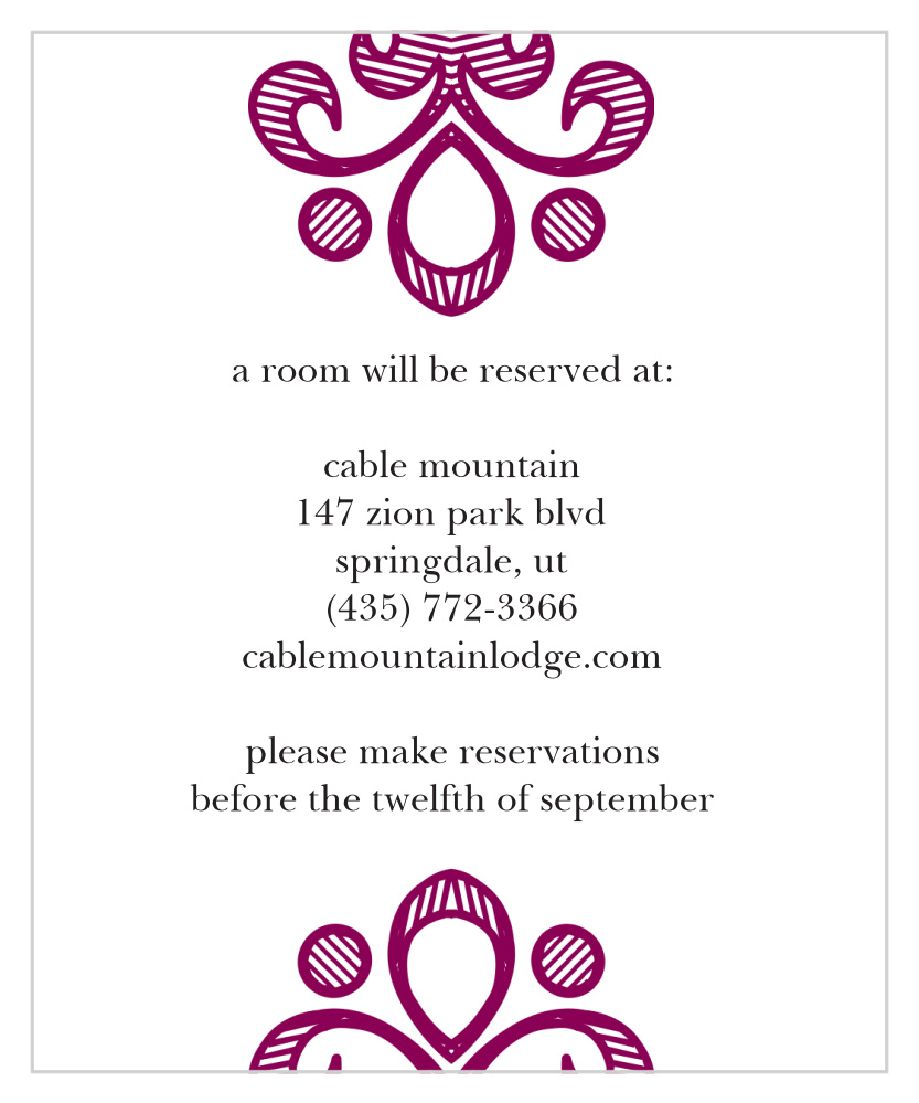 Moroccan Frame Accommodation Cards