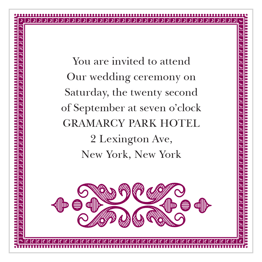 Moroccan Frame Ceremony Cards
