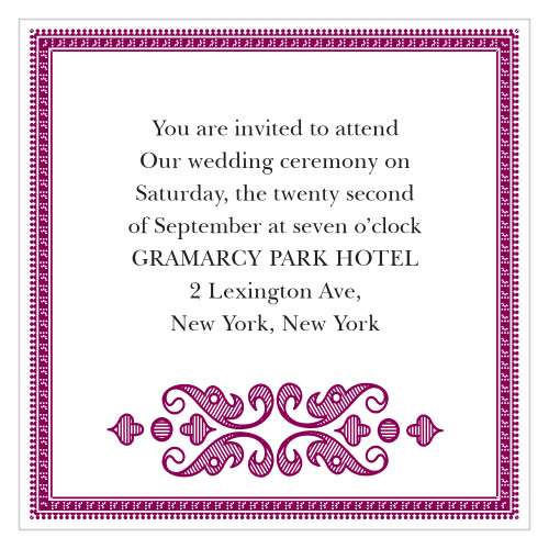 Moroccan Frame Ceremony Cards