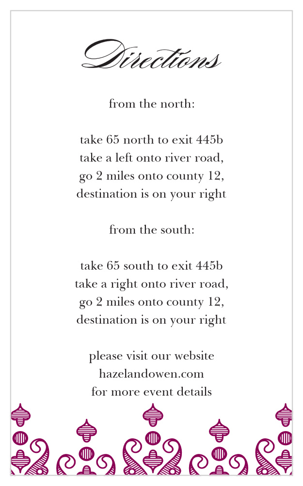 Moroccan Frame Direction Cards