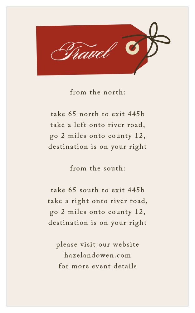 Lavish Luggage Direction Cards