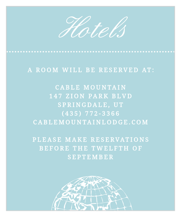 Bon Voyage Accommodation Cards