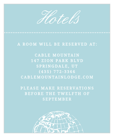Bon Voyage Accommodation Cards