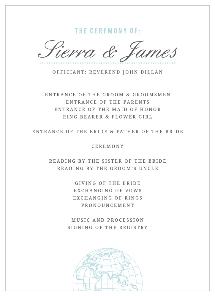 Bon Voyage Wedding Programs