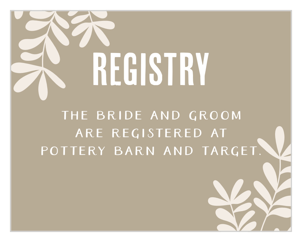Autumn Foliage Registry Cards