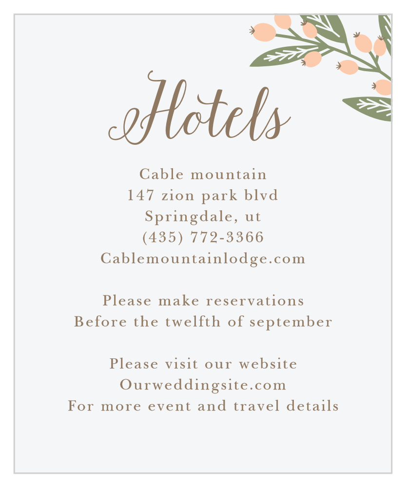 Springtime Berries Accommodation Cards