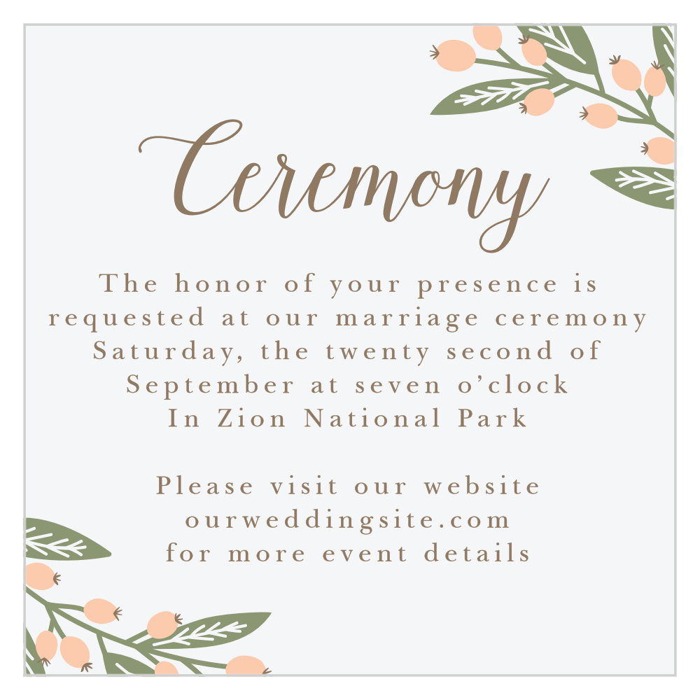 Springtime Berries Ceremony Cards