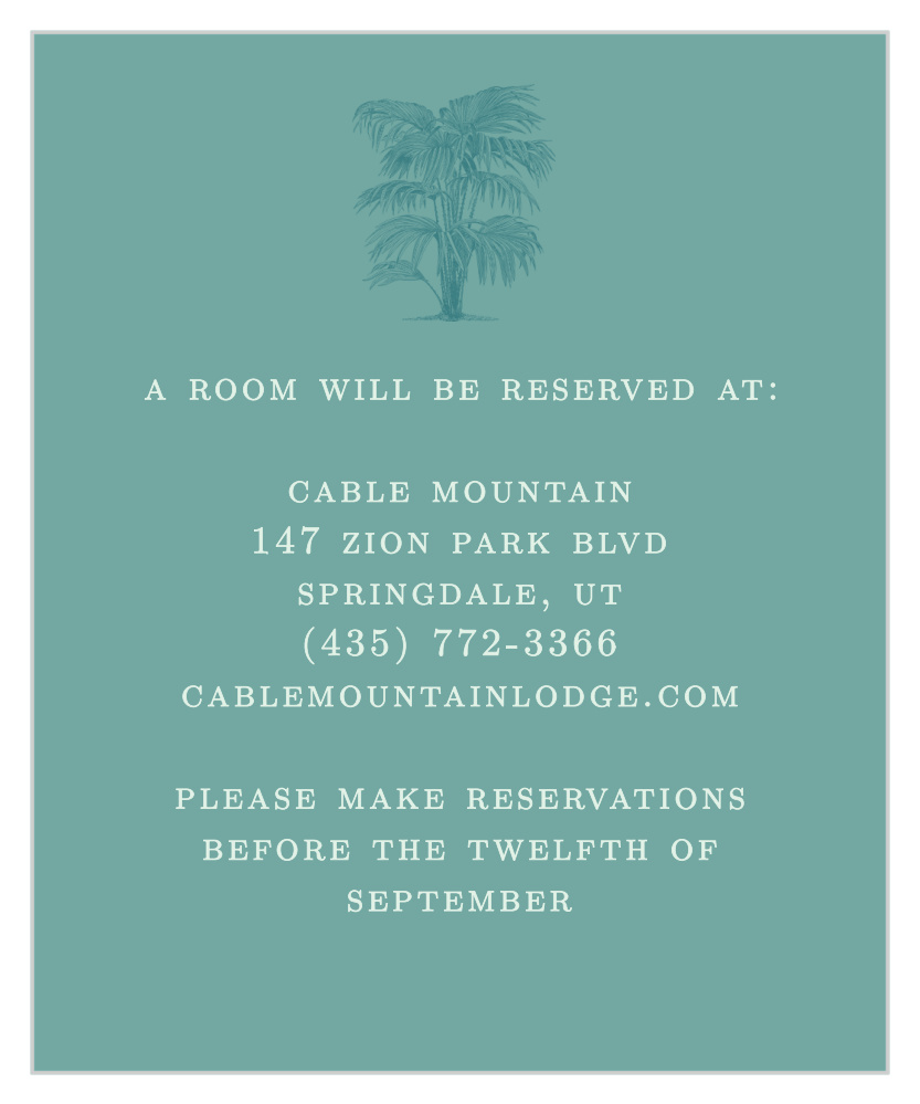 Palms of Paradise Accommodation Cards