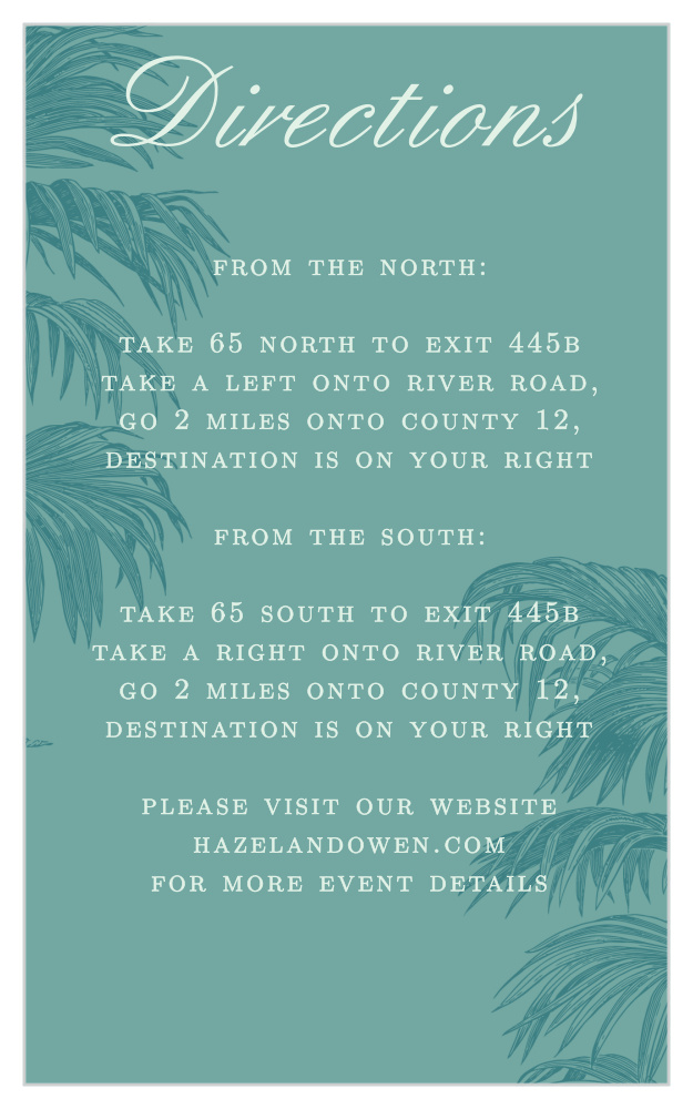 Palms of Paradise Direction Cards