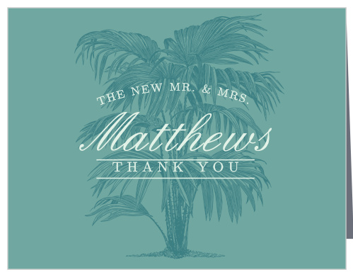 Palms of Paradise Wedding Thank You Cards