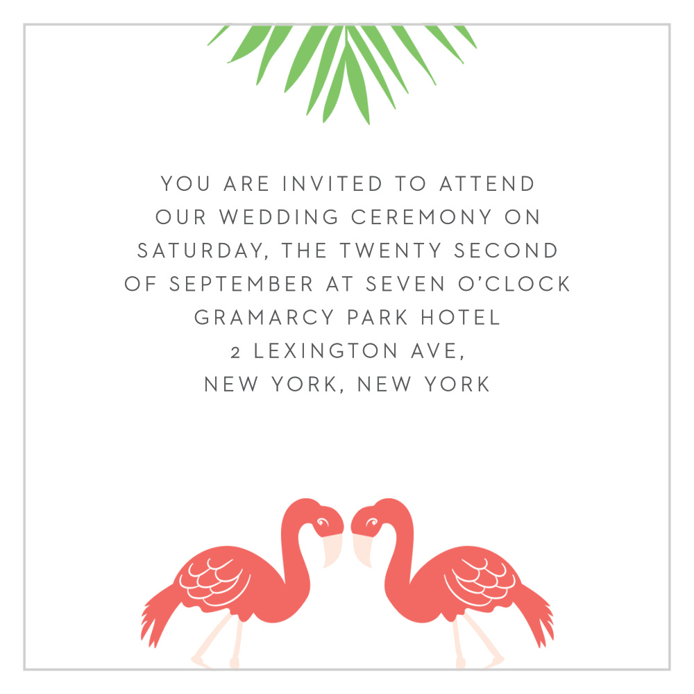 Tropical Flamingo Ceremony Cards