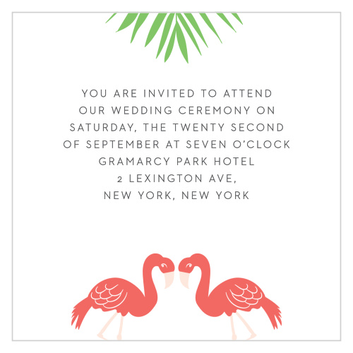 Tropical Flamingo Ceremony Cards