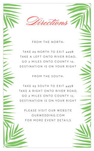 Tropical Flamingo Direction Cards