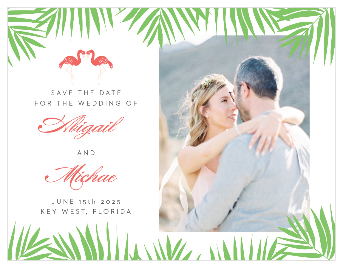 Tropical Flamingo Save the Date Magnets