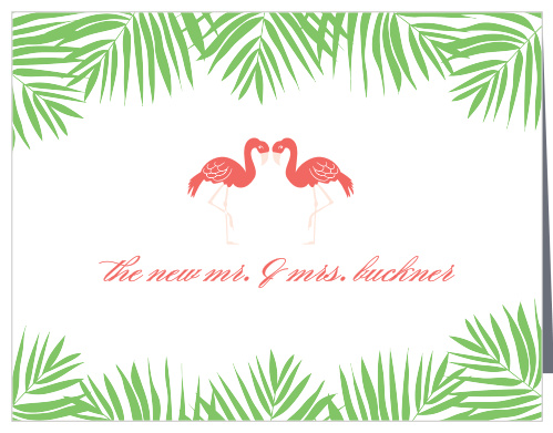 Show your gratitude in carefree style with the Tropical Flamingo Thank You Cards. 