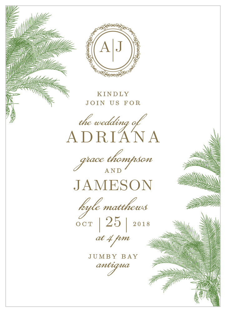 Caribbean Palm Wedding Invitations