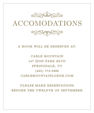 Wonderfully ornate scrolls frame the title of the Caribbean Palm Accommodation Cards.