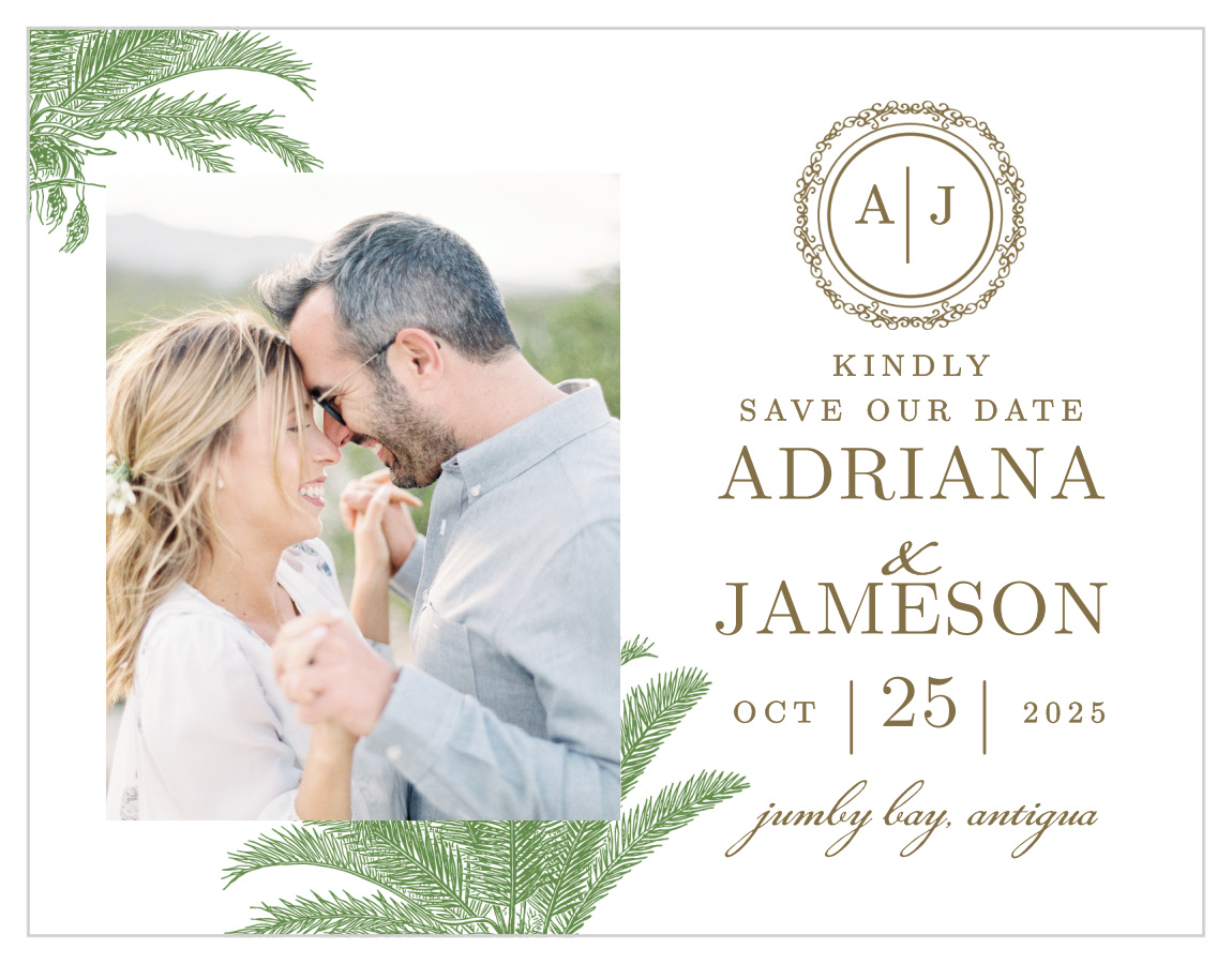 Caribbean Palm Save the Date Magnets
