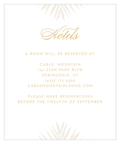 Palm Beach Foil Accommodation Cards