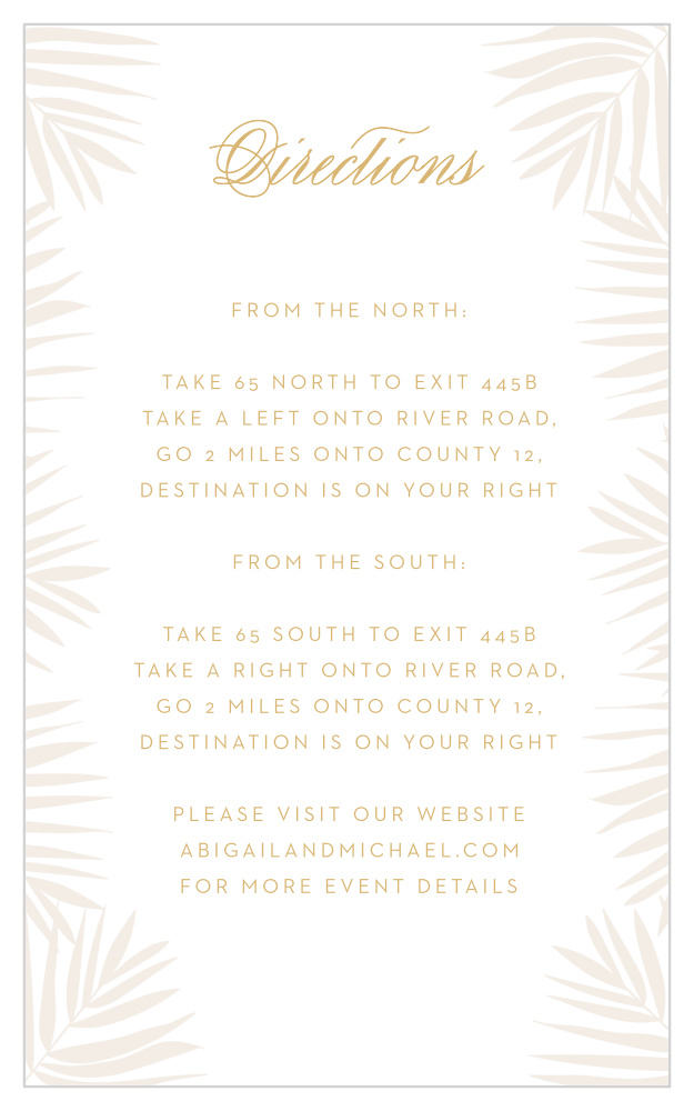 Palm Beach Foil Direction Cards