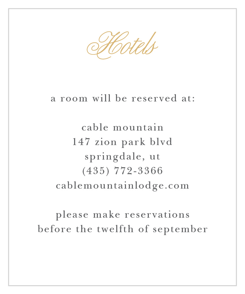 Golden Gate Foil Accommodation Cards