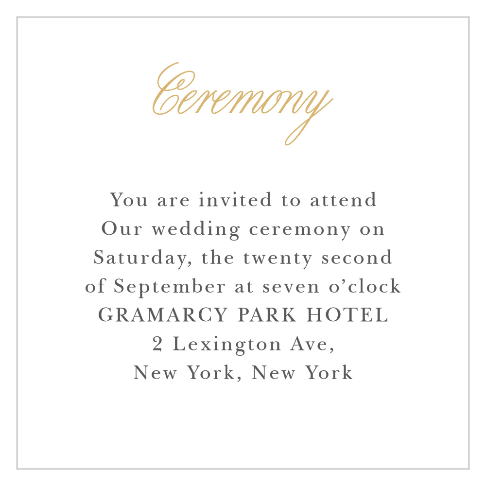 Golden Gate Foil Ceremony Cards