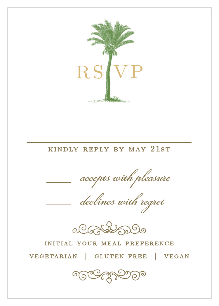 Caribbean Palm Foil Response Cards