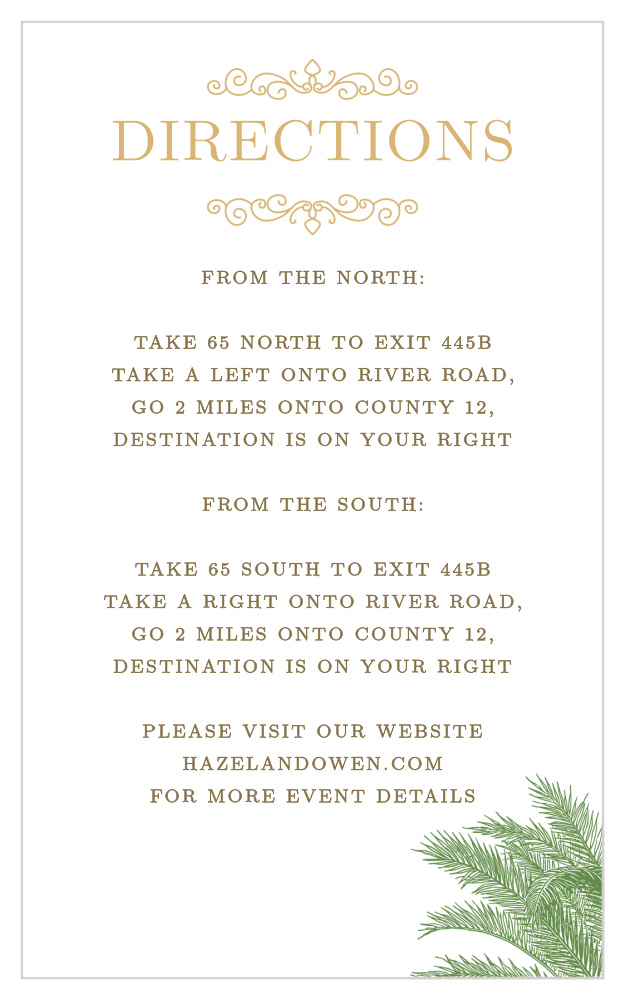 Caribbean Palm Foil Direction Cards