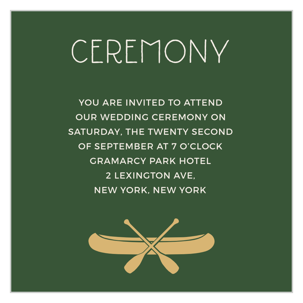 Summer Camp Weekend Foil Ceremony Cards