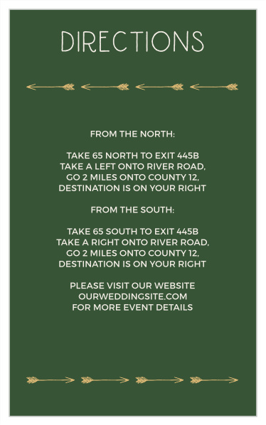 Summer Camp Weekend Foil Direction Cards