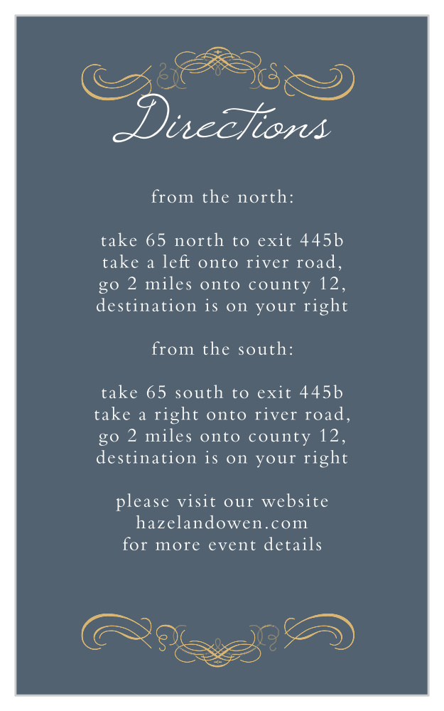 Old World Winery Foil Direction Cards