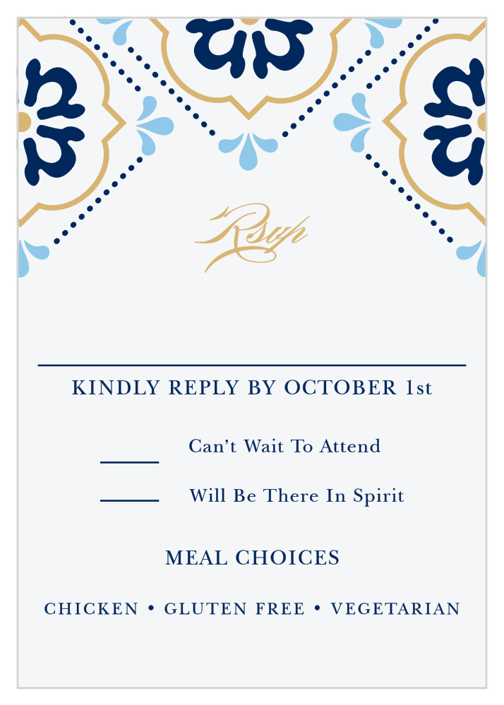 Spanish Tile Foil Response Cards