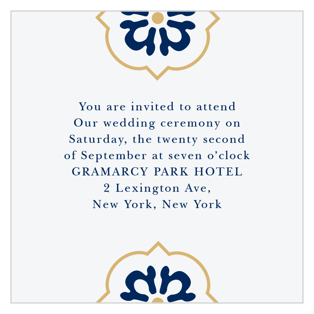 Spanish Tile Foil Ceremony Cards