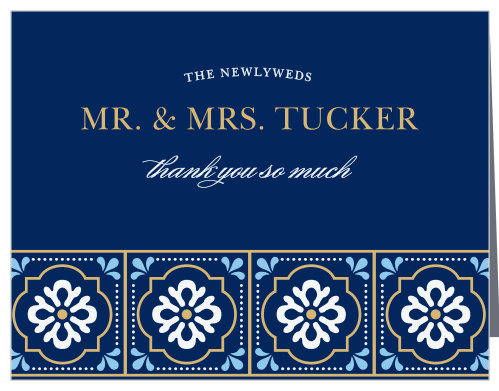 Spanish Tile Foil Wedding Thank You Cards