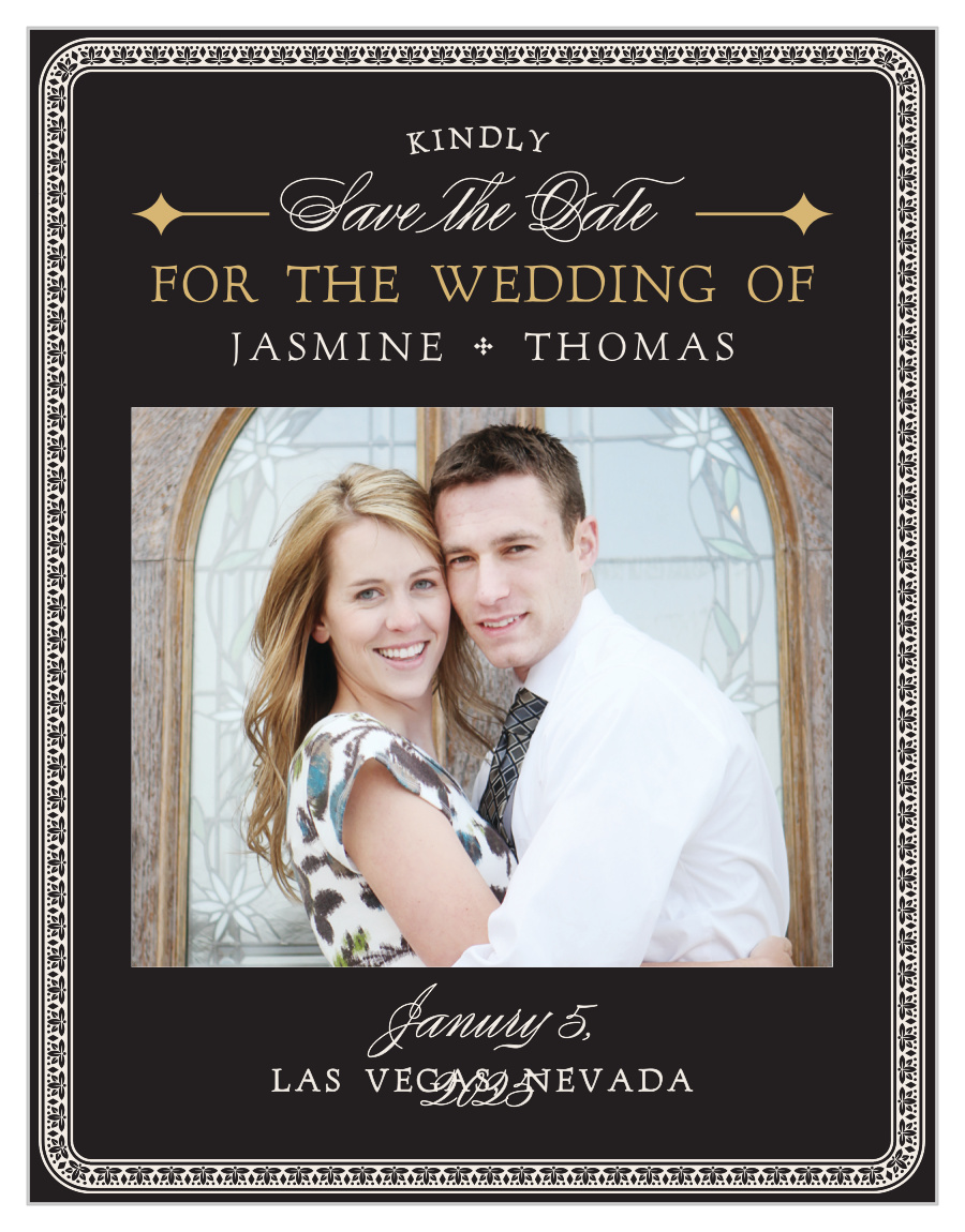 Lady Luck Foil Save the Date Magnets