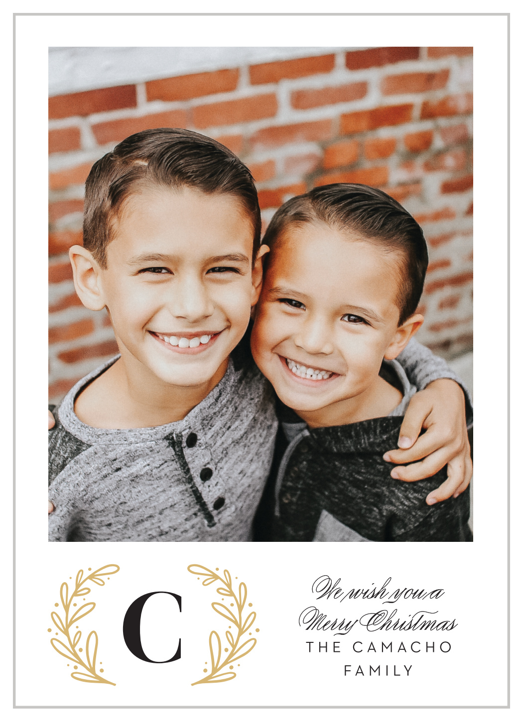 Festive Monogram Portrait Christmas Cards