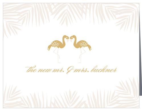 Tropical Flamingo Foil Wedding Thank You Cards