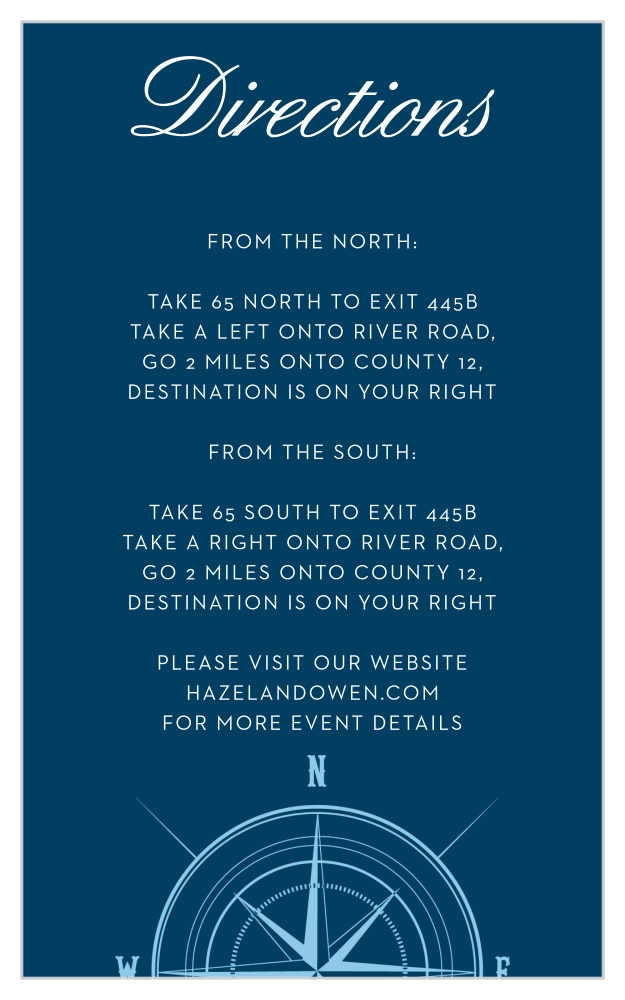 Nautical Compass Direction Cards