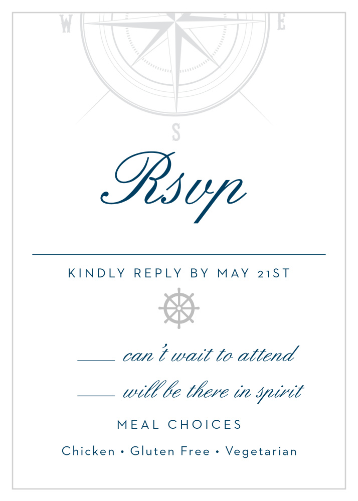 Nautical Compass Foil Response Cards