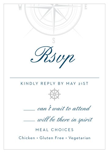 Nautical Compass Foil Response Cards