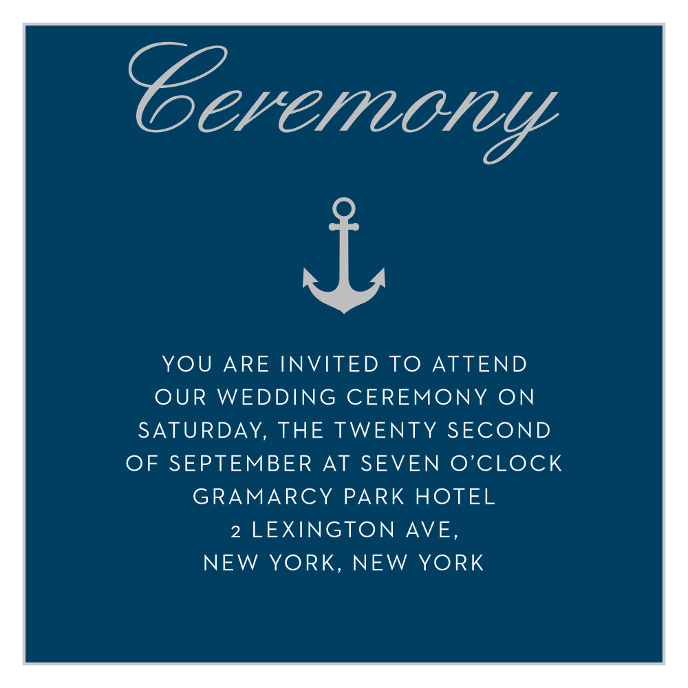 Nautical Compass Foil Ceremony Cards