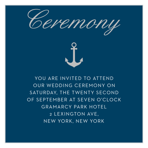 Nautical Compass Foil Ceremony Cards