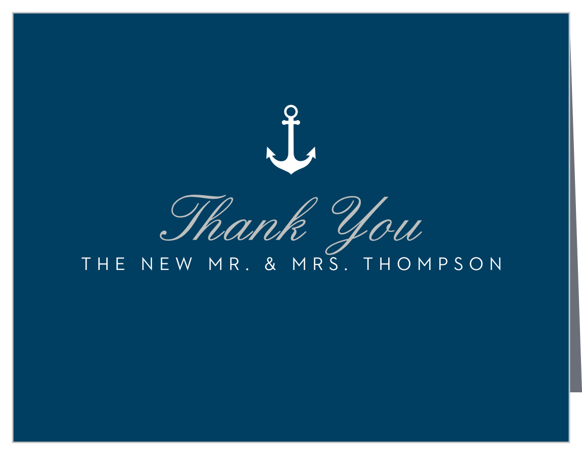 Nautical Compass Foil Wedding Thank You Cards