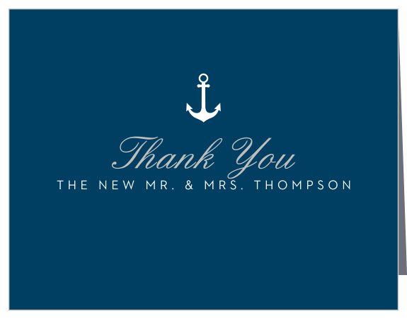 Nautical Compass Foil Wedding Thank You Cards